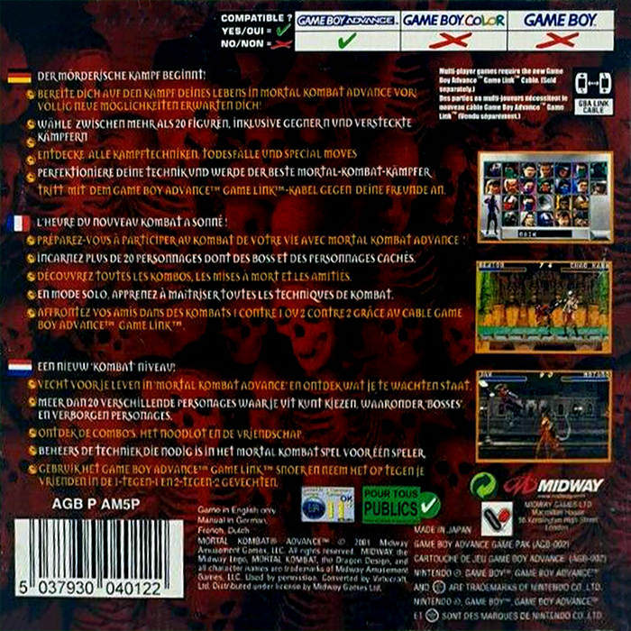 Mortal Kombat Advance dos