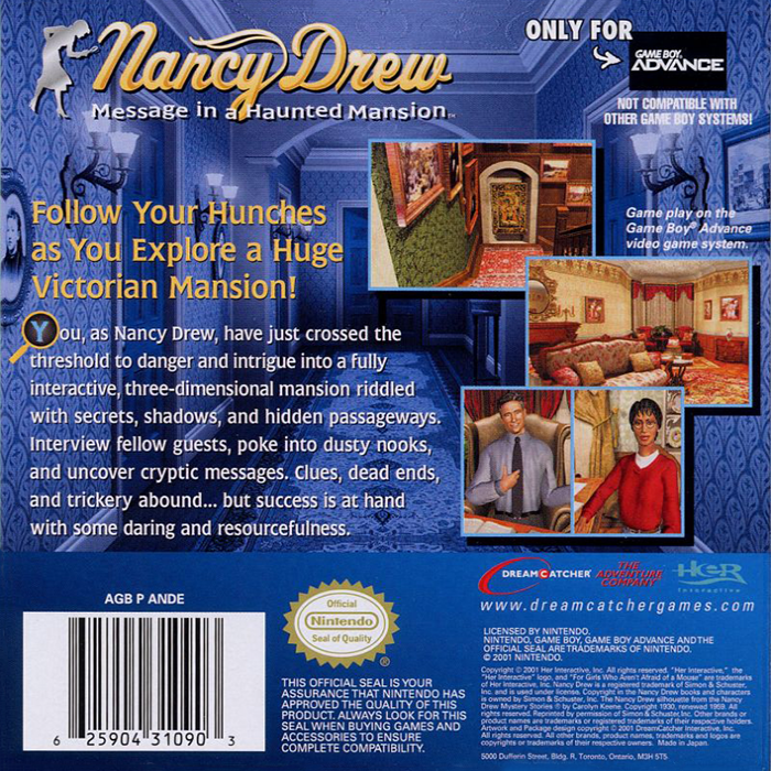 Nancy Drew : Message in a Haunted Mansion dos