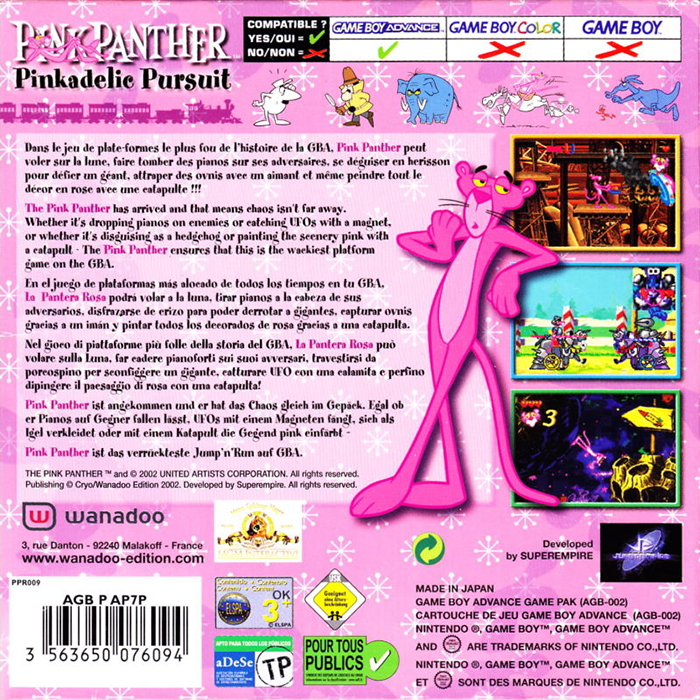 Pink Panther : Pinkadelic Pursuit - Dos