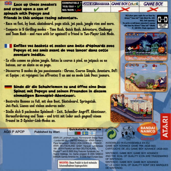 Popeye : Rush for Spinach - Dos