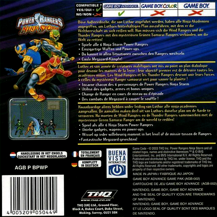 Power Rangers : Ninja Storm dos