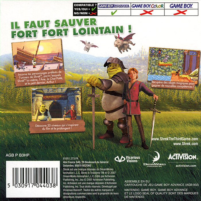 Shrek le Troisième - Dos