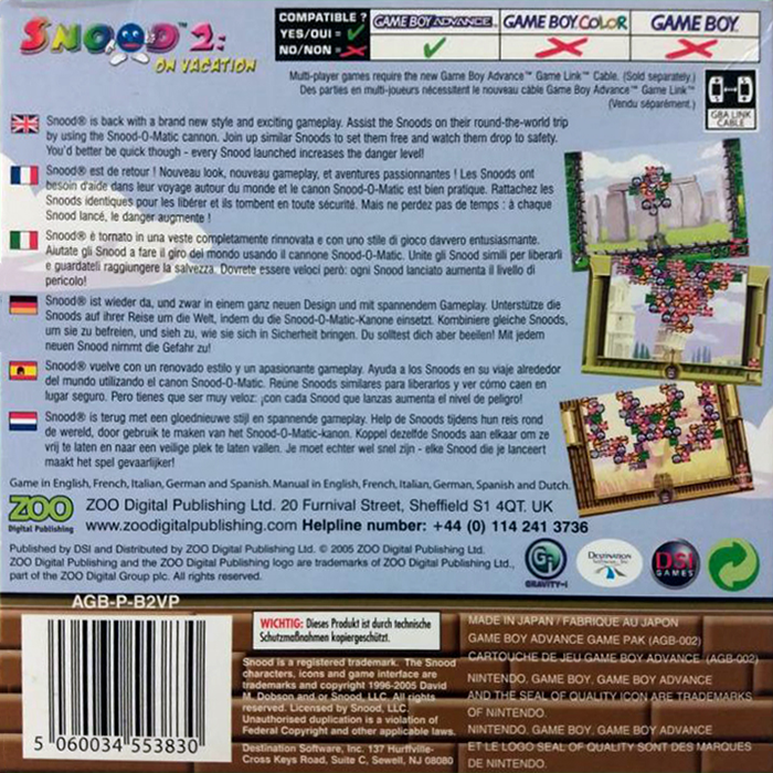 Snood 2 : On Vacation - Dos