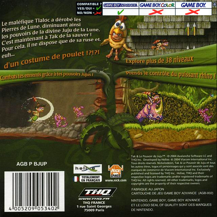 Tak et le Pouvoir de Juju - Dos