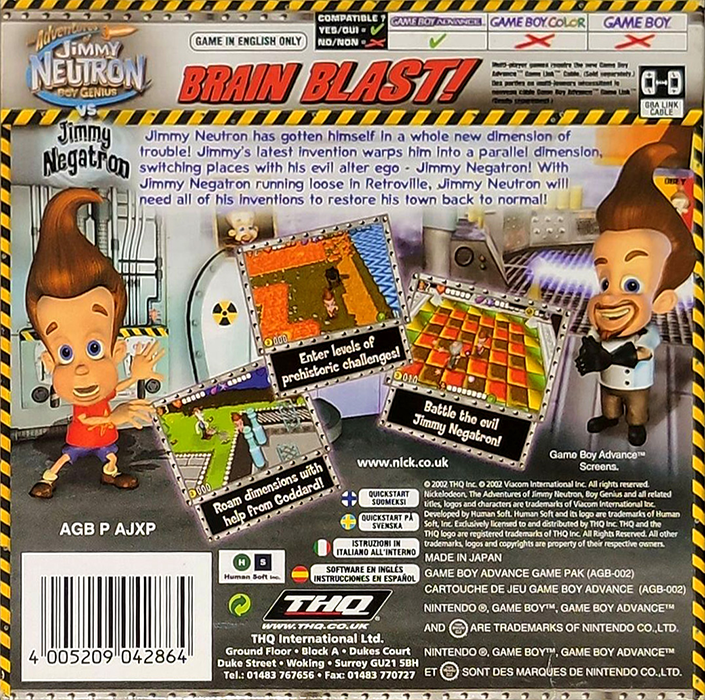 The Adventures Of Jimmy Neutron - Boy Genius Vs. Jimmy Negatron dos