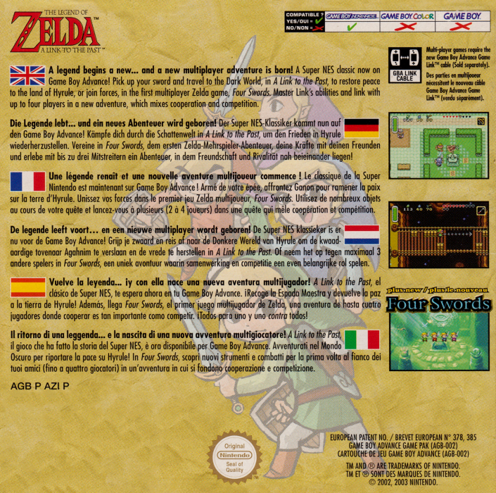 The Legend of Zelda : A Link to the Past & Four Swords dos