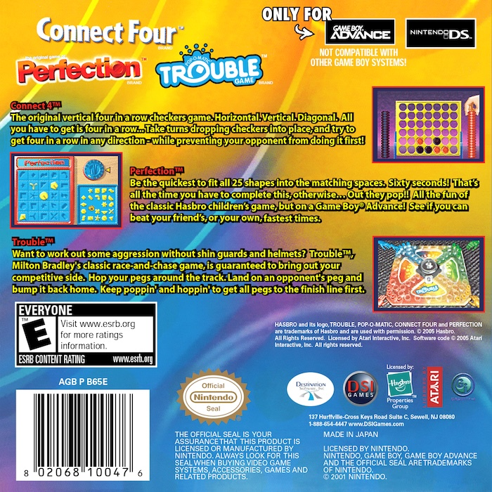 Three-in-One Pack : Connect Four + Perfection + Trouble - Dos