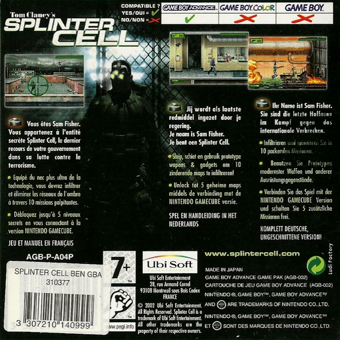 Tom Clancy's Splinter Cell dos
