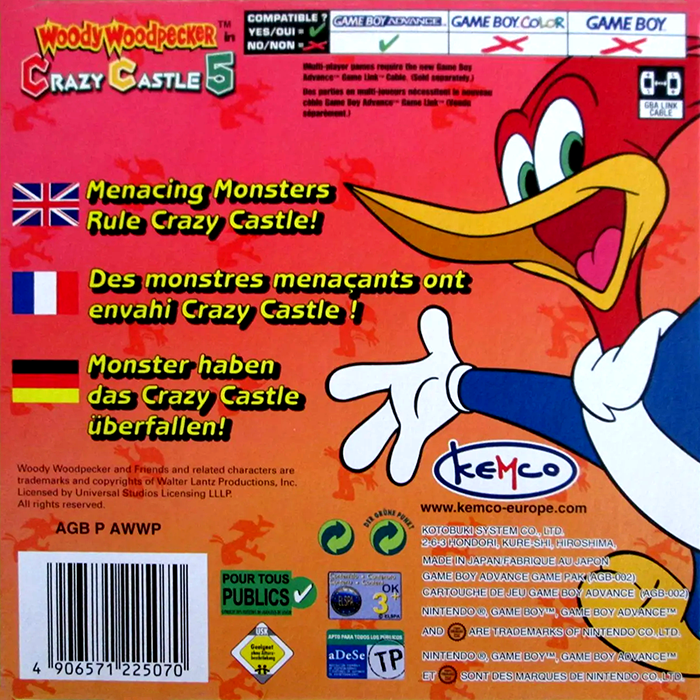 Woody Woodpecker in Crazy Castle 5 - Dos