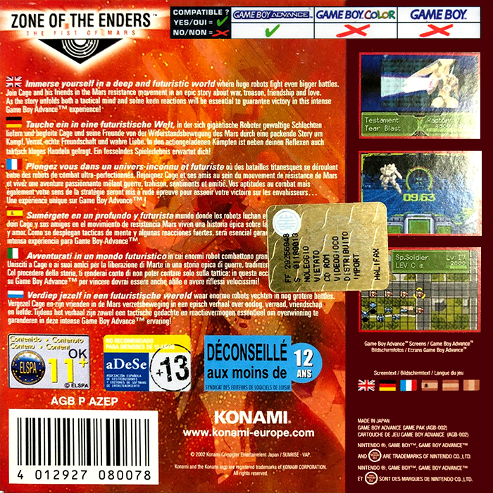 Zone of the Enders : The Fist of Mars - Dos