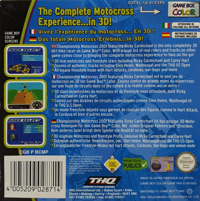 Championship Motocross 2001 featuring Ricky Carmic - Dos
