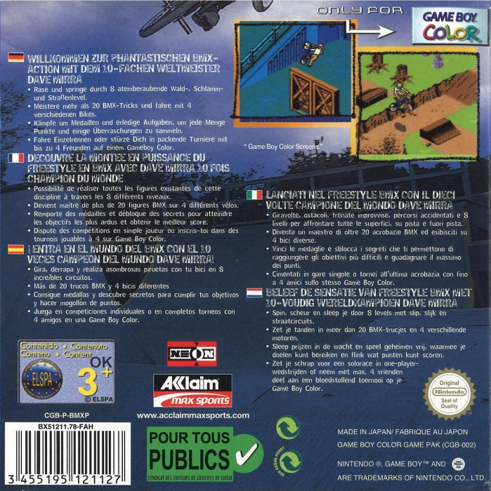 Dave Mirra Freestyle BMX - Dos