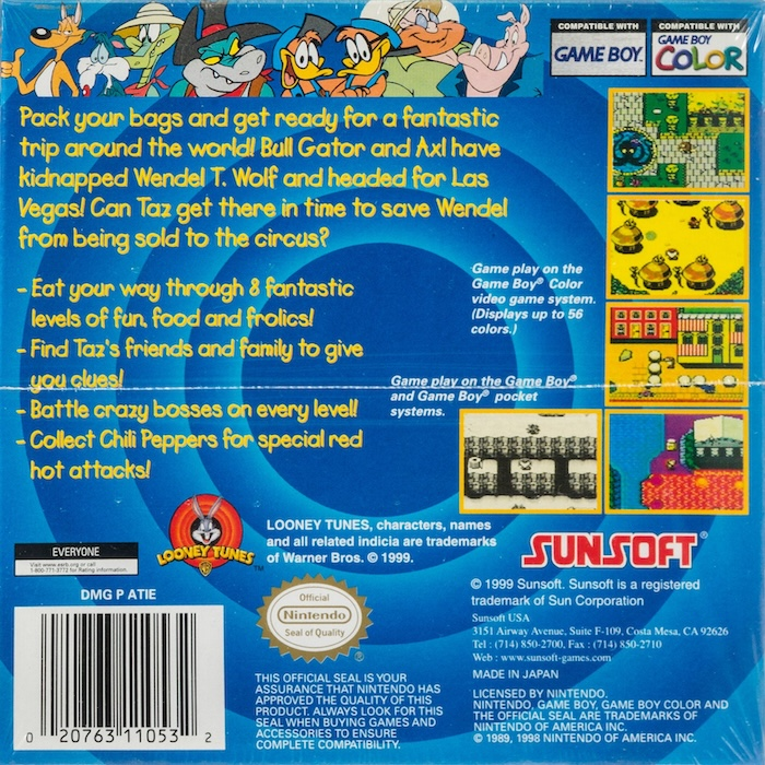 Le Diable de Tasmanie : Munching Madness - Dos