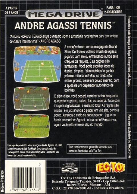 Andre Agassi Tennis - Dos