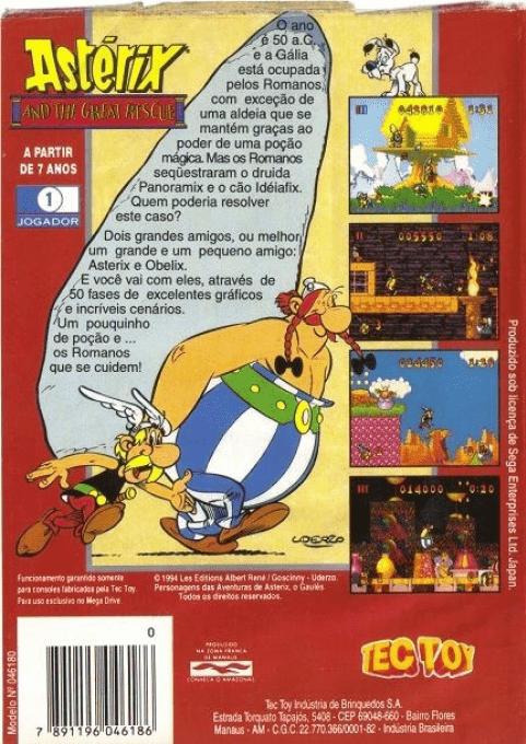 Astérix and the Great Rescue - Dos