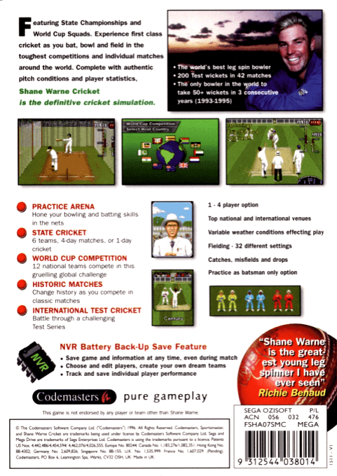 Brian Lara Cricket - Dos