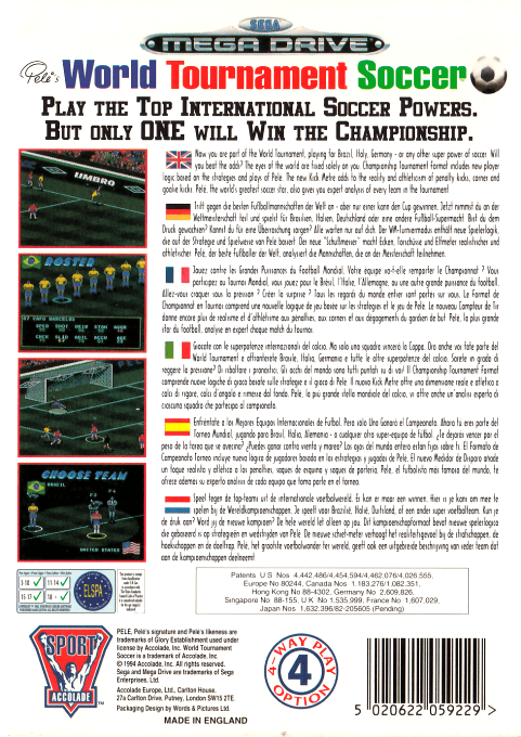 Pele's World Tournament Soccer - Dos