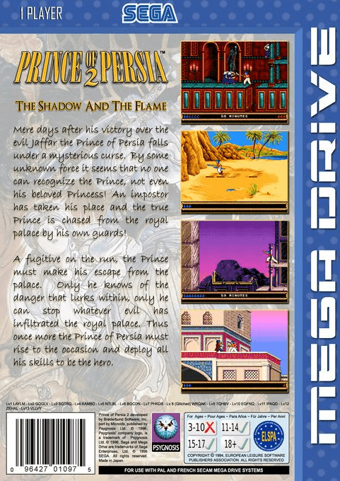 Prince of Persia 2 : The Shadow and the Flame - Dos