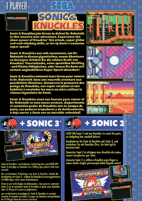 Sonic & Knuckles + Sonic The Hedgehog 2 - Dos