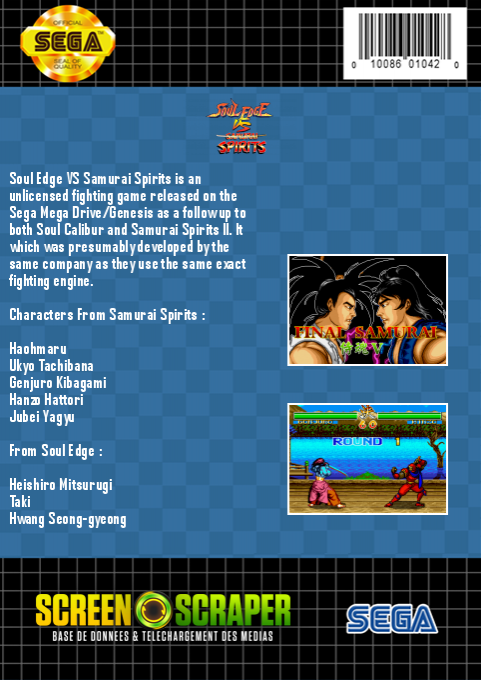 Soul Edge Vs Samurai Spirits dos