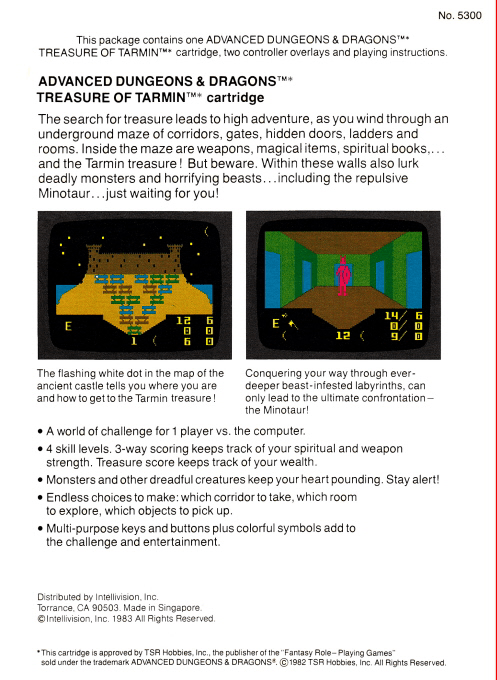 Advanced Dungeons and Dragons - Treasure of Tarmin - Dos