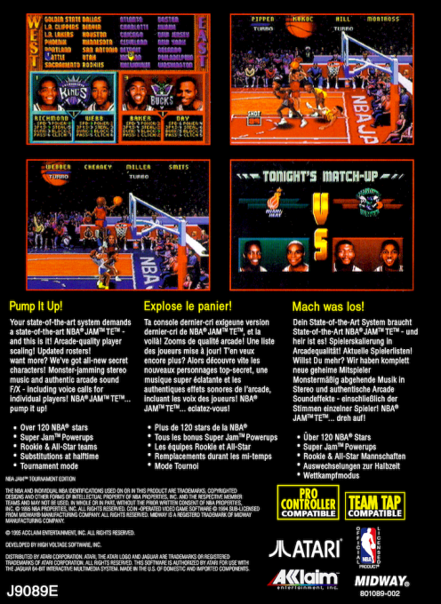 NBA Jam Tournament Edition - Dos