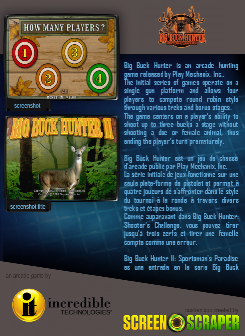 Big Buck Hunter II - Sportsman's Paradise - Dos