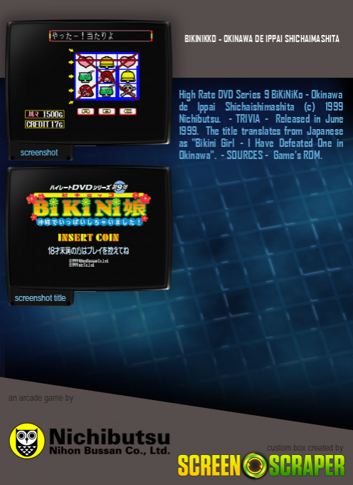 Bikinikko - Okinawa De Ippai Shichaimashita - Dos