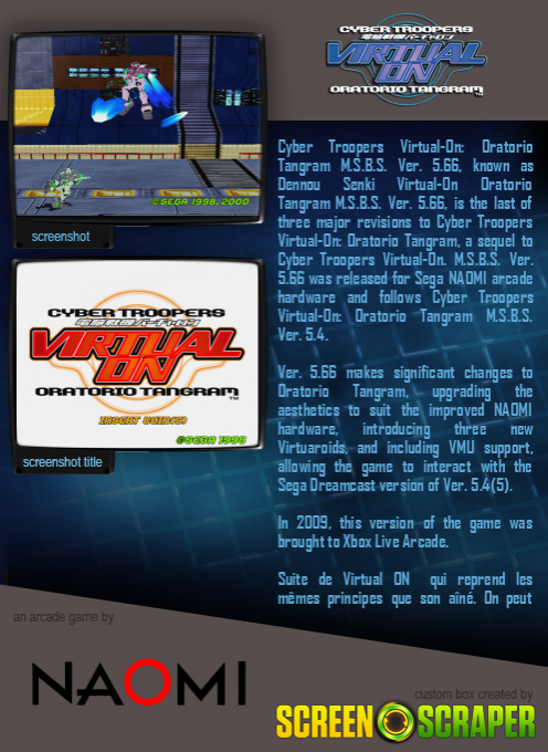Cyber Troopers Virtual-On: Oratorio Tangram M.S.B.S. Ver. 5.66 dos