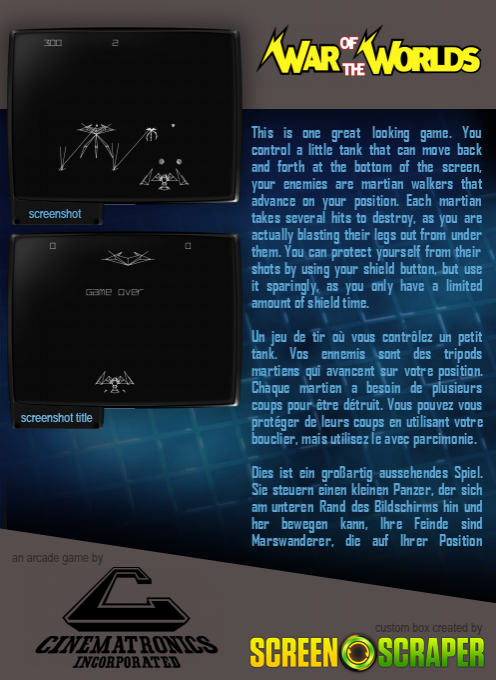 War Of The Worlds (Maygay) (M1A/B) (set 1) - Dos