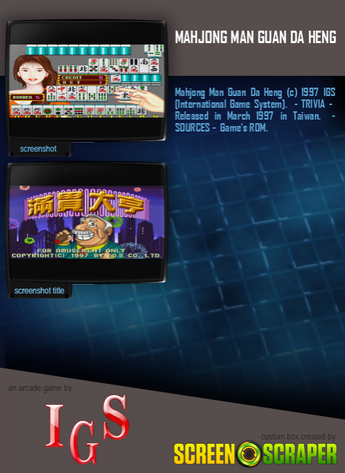 Mahjong Man Guan Da Heng - Dos