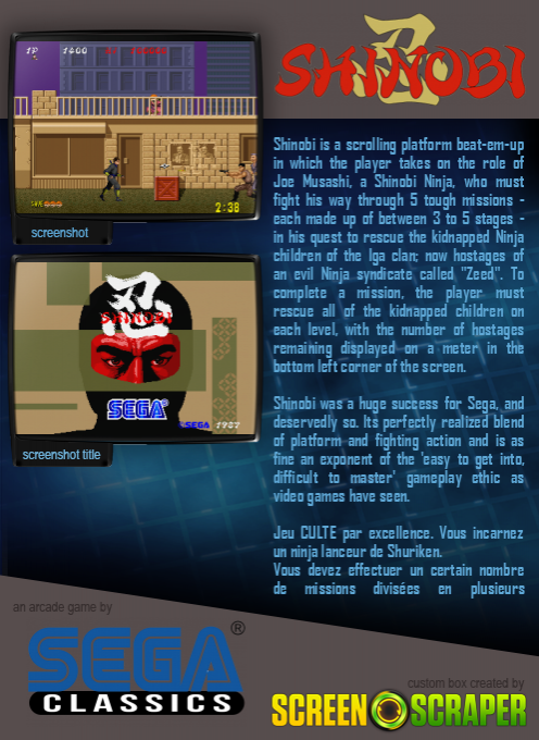 Shinobi (mega-tech) - Dos