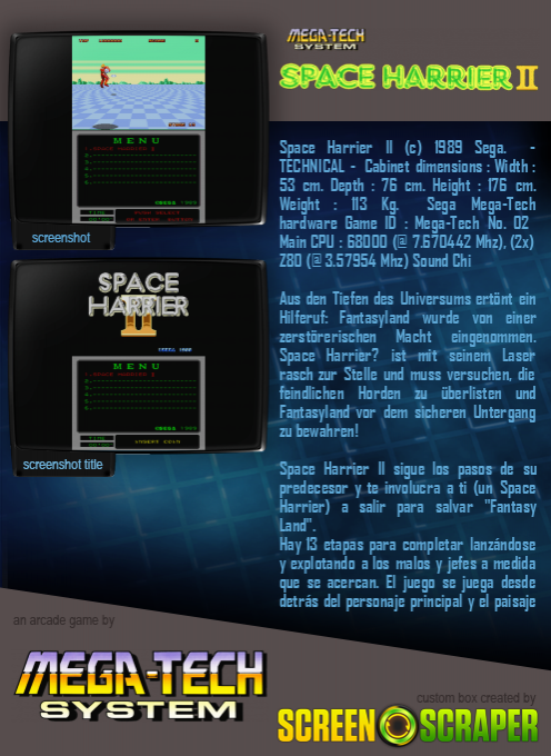 Space Harrier II (mega-tech) - Dos
