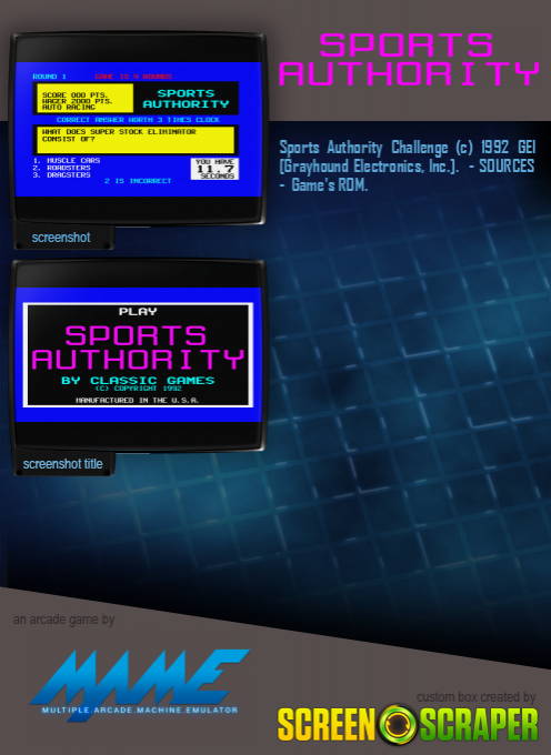 Sports Authority - Dos