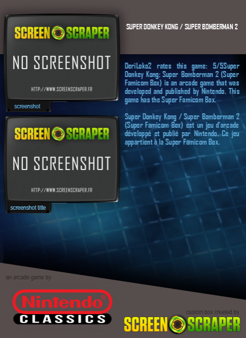 Super Donkey Kong / Super Bomberman 2 - Dos