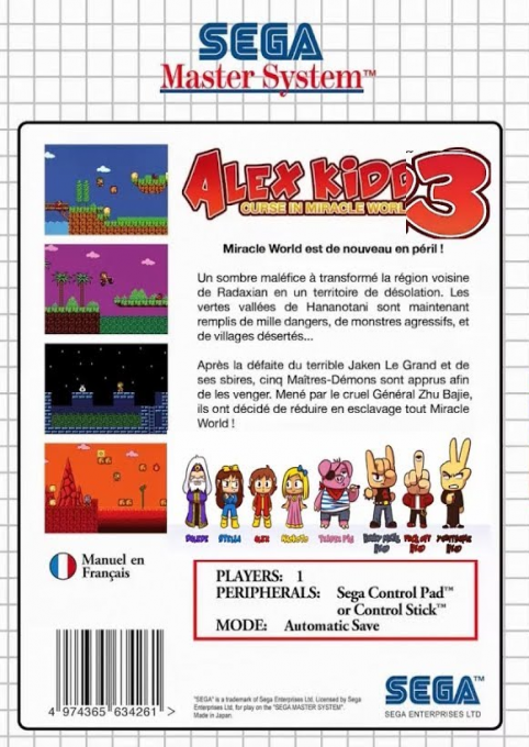 Alex Kidd 3 - Curse in Miracle World dos
