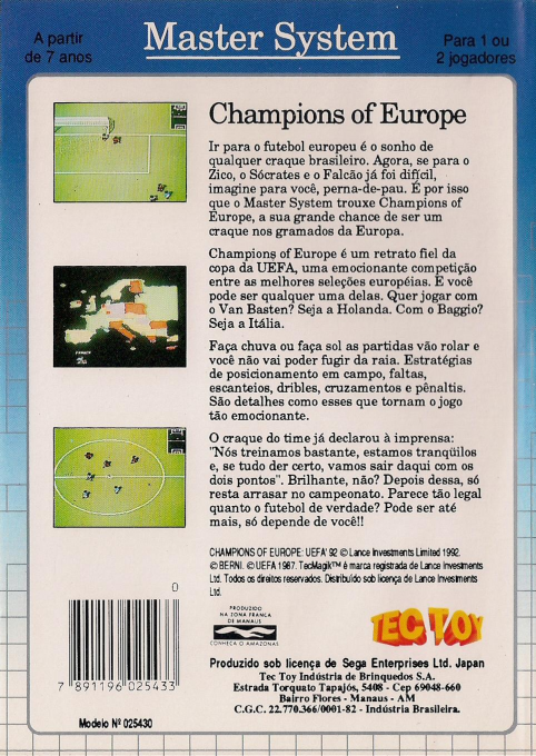 Champions Of Europe - Dos