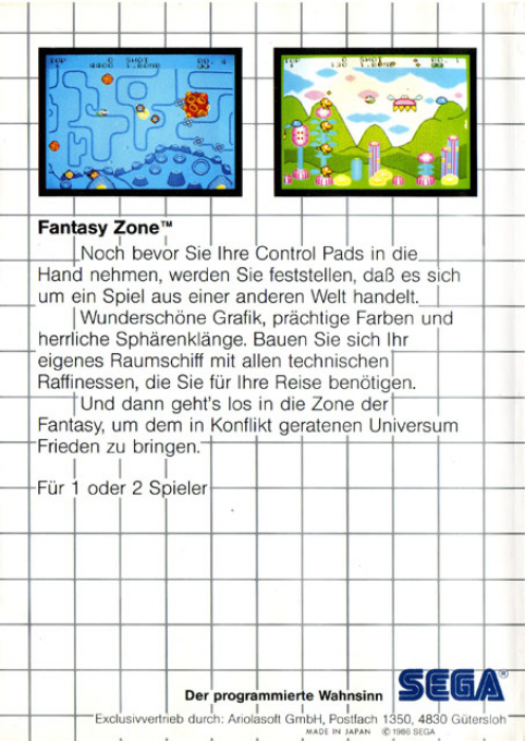 Fantasy Zone - Dos