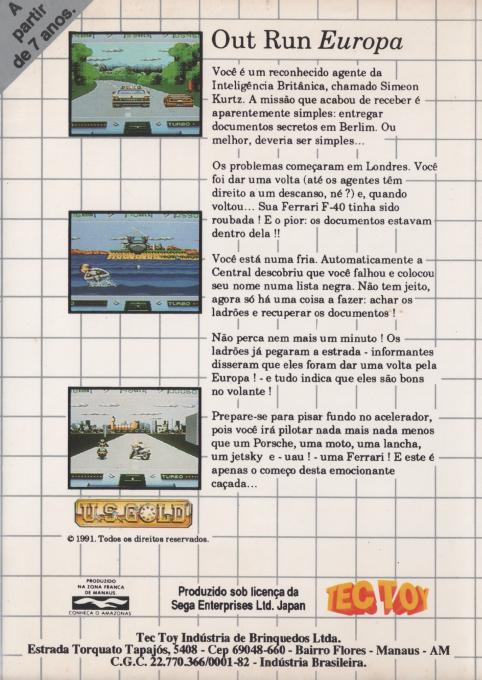 Out Run Europa - Dos