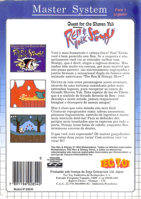 Quest For The Shaven Yak Starring Ren Hoek And Stimpy - Dos