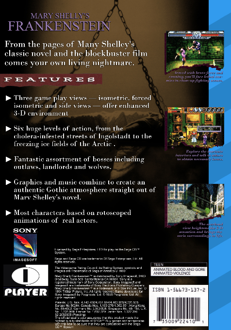 Mary Shelley's Frankenstein dos