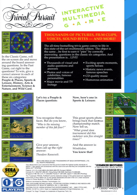 Trivial Pursuit : Interactive Multimedia Game dos