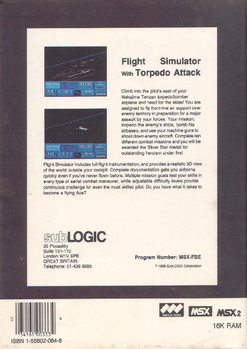 Flight Simulator with Torpedo Attack dos