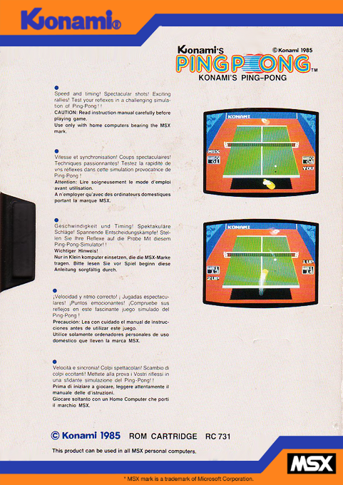 Konami's Ping-pong - Dos