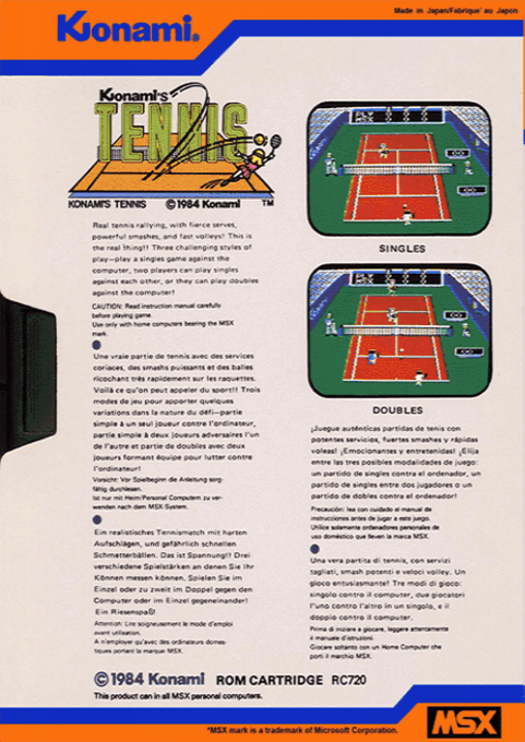 Konami's Tennis - Dos