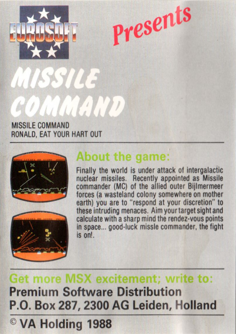 Missile Command dos