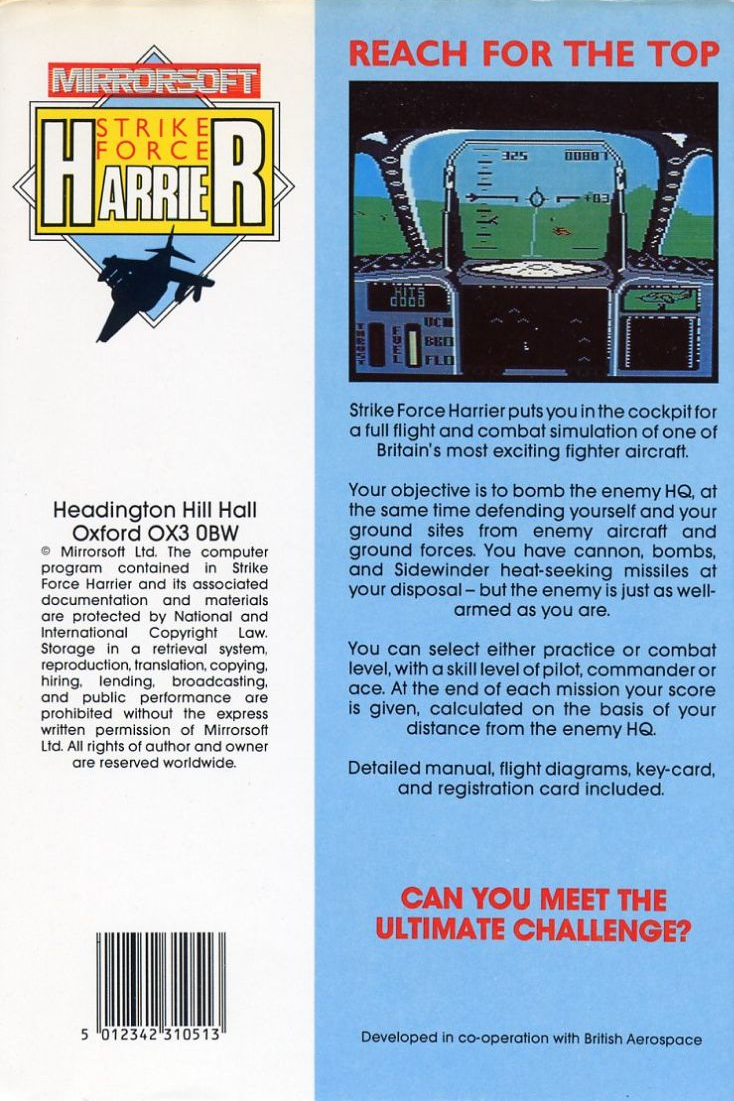 Strike Force Harrier - Dos