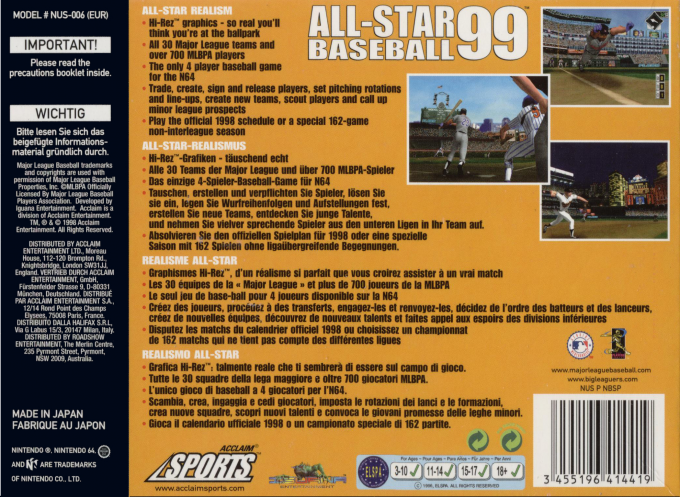 All-Star Baseball 99 - Dos