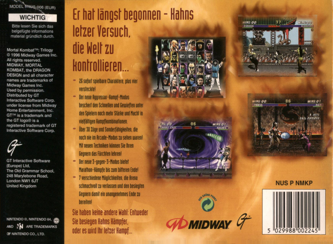 Mortal Kombat Trilogy - Dos