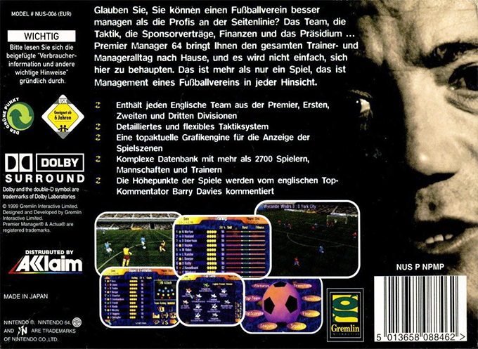 Premier Manager 64 - Dos